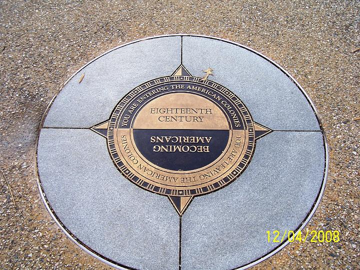 100_4213.JPG - At the other end of the walkway is another plaque indicatin that you have arrived back at the eighteenth century.