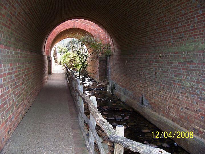 100_4216.JPG - This walkway under the highway and railroad leads to Colonial Williamsburg.