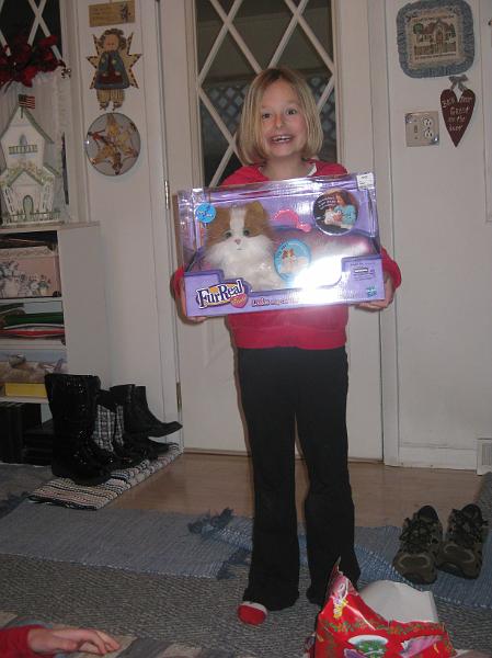 IMG_1221.JPG - Sidney was excited to receive her "FurReal" kitty.