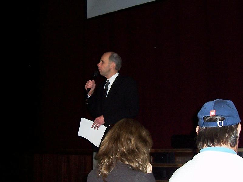 100_4529.JPG - We started the vacation early with a trip to Nashville and the Grand Ole Opry.  Here is announcer Eddie Stubbs making some comments before the show started.