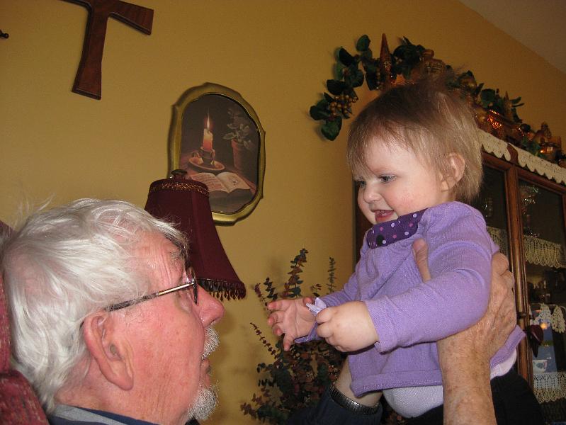 IMG_0359.JPG - Hey Papa, let me clip this bow in YOUR hair and see how YOU like it!