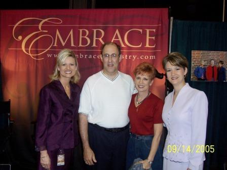 MPEmbrace.JPG - Mark and Pam with Melinda Hand and Marci Ferguson of Embrace (Dane Truhett took the picture).